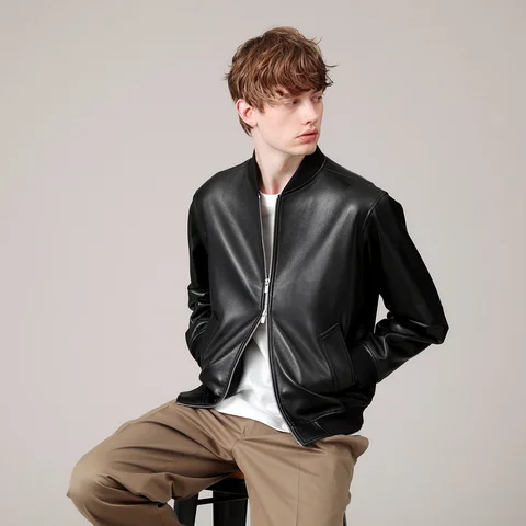 REPLAY ラムレザー ボンバージャケット ブルゾン REPLAY（リプレイ）の