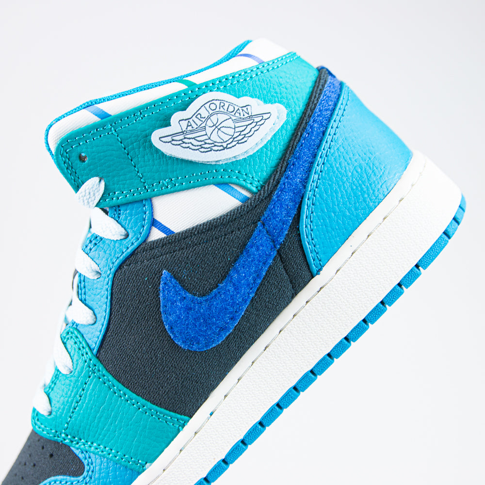 Air Jordan 1 Mid SS (GS) (Anthracite/Glacier Blue) – Corporate