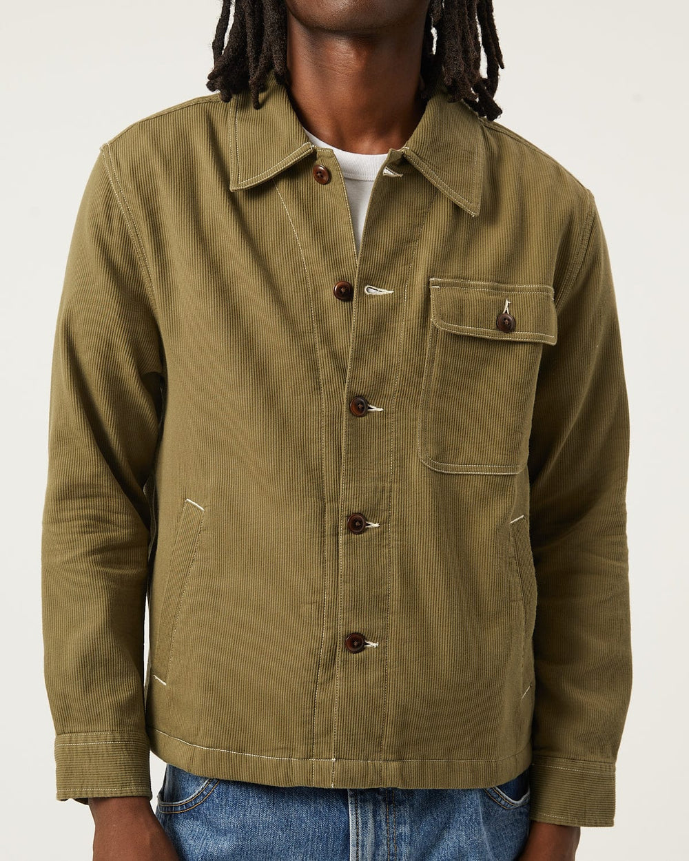 Bedford Cord Military Jacket - Olive – Corridor