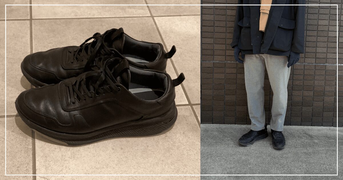 アシックスのスニーカー革靴「ペダラライドウォーク」のサイズ感や履き