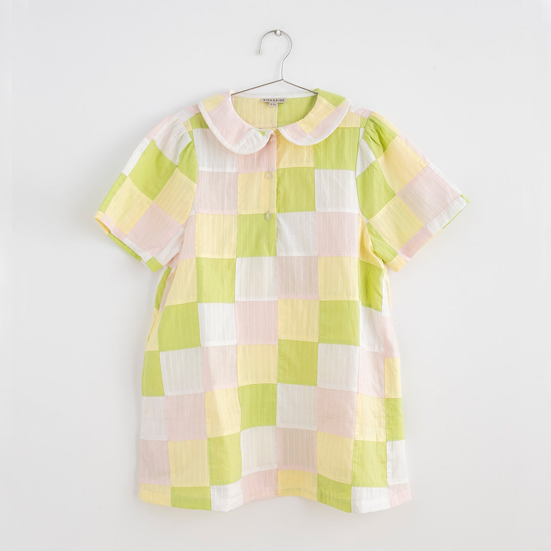 FISH&KIDS】PASTEL PATCHWORK DRESS PASTEL ワンピース 2-3y,4-5y