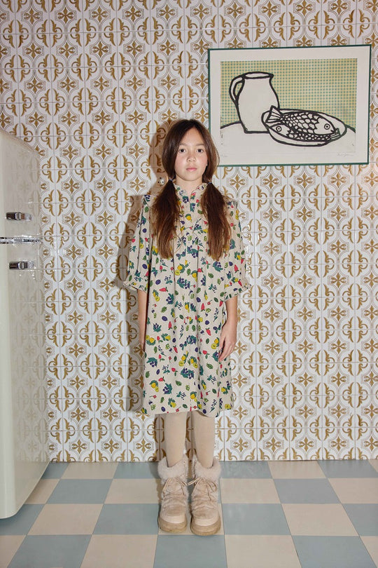 FISH&KIDS】【40%OFF】FARM DRESS BEIGE ワンピース 2-3y,4-5y