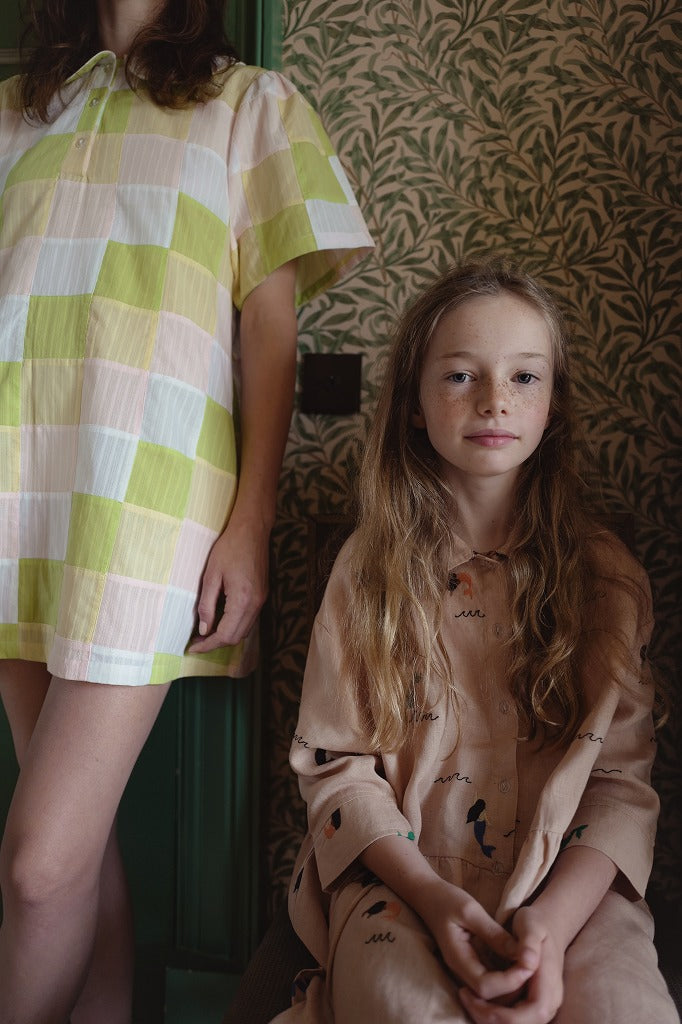 FISH&KIDS】PASTEL PATCHWORK DRESS PASTEL ワンピース 2-3y,4-5y