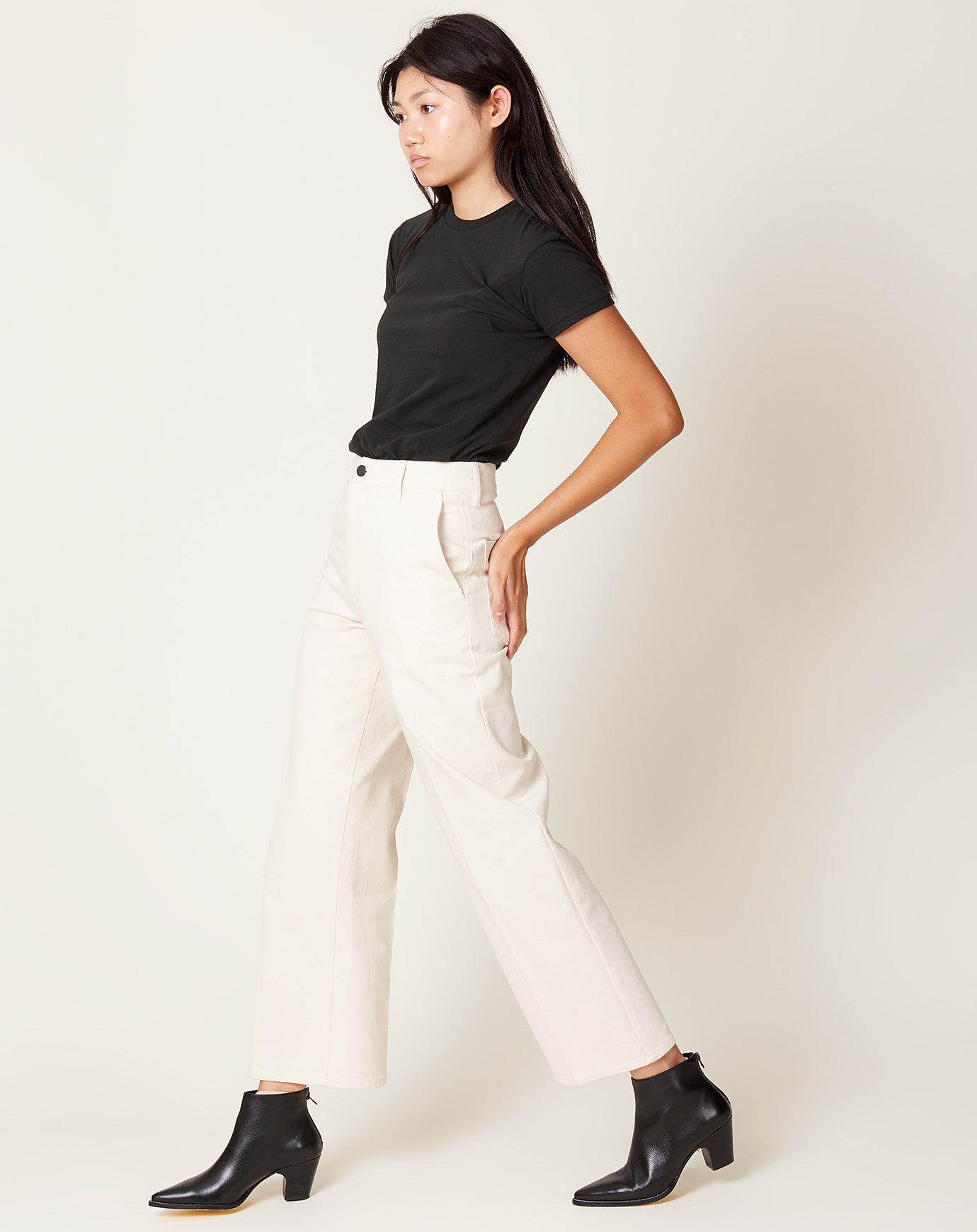 Wide Leg Column Jeans in Ecru | Kallmeyer | Covet + Lou | Covet + Lou