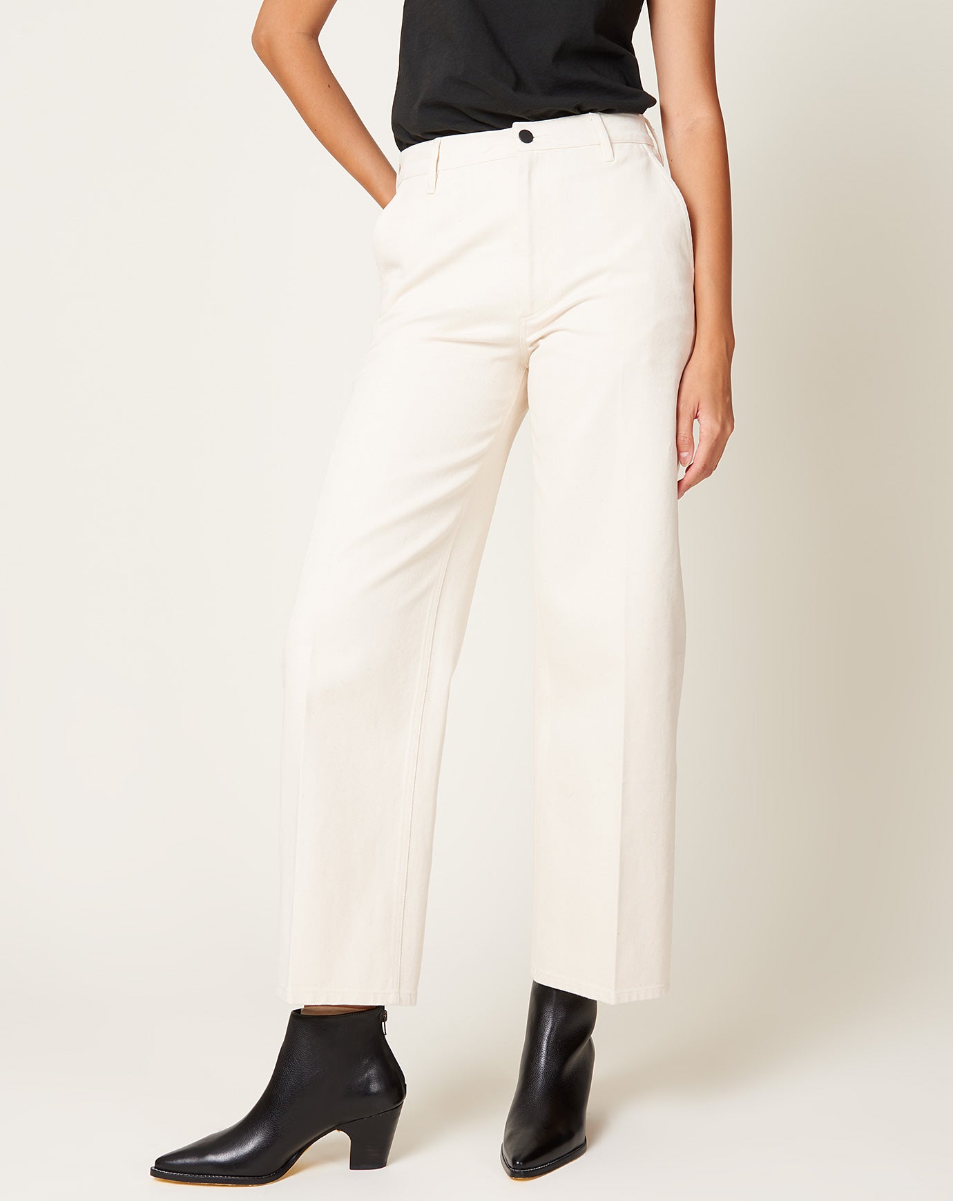 Wide Leg Column Jeans in Ecru | Kallmeyer | Covet + Lou | Covet + Lou