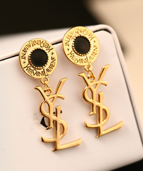 ysl イブサンローラン ピアス アクセサリー ゴールドxブラック 豪華