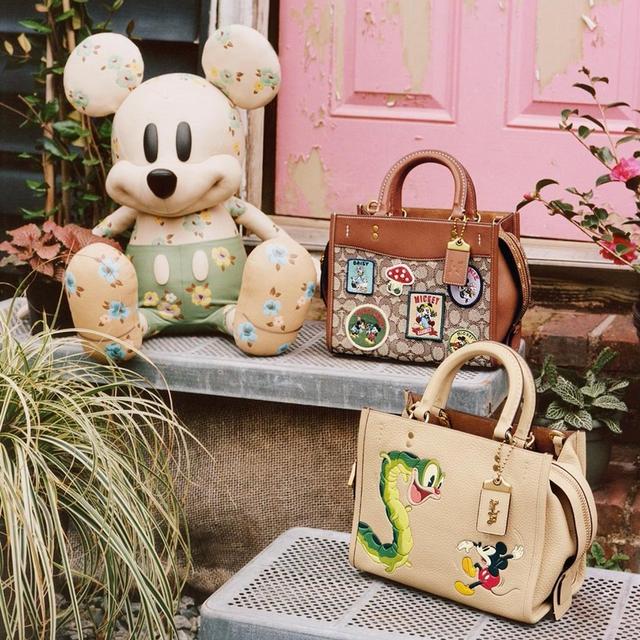 COACH® | Disney X Coach Mickey Mouse Bag Charm With Floral Print