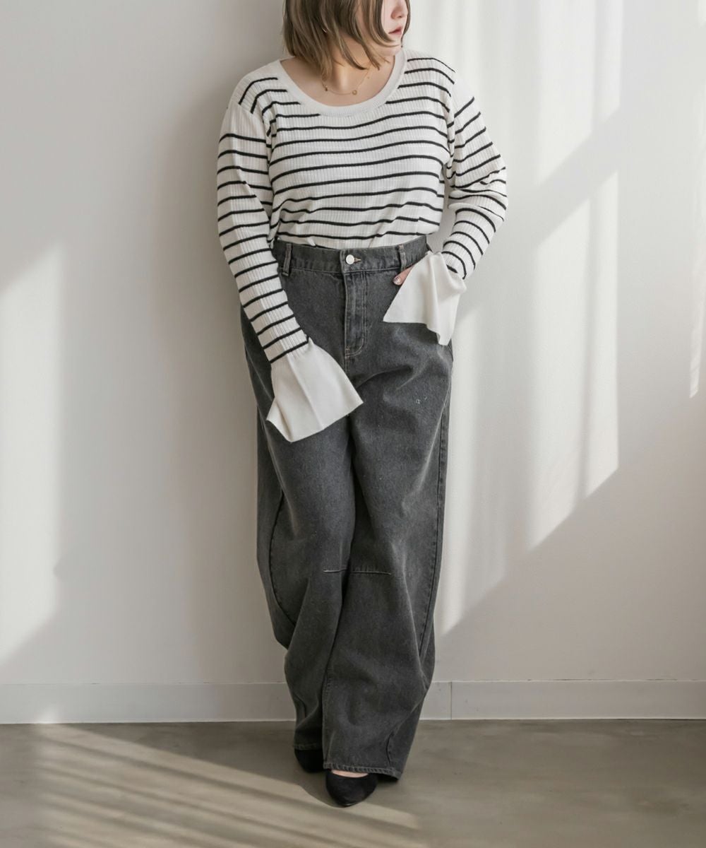 CLETTEオリジナル☆バレルレッグデニムパンツ | 大きいサイズ