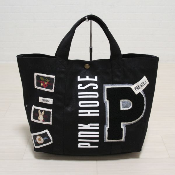 黒サガラワッペントートバッグ - ピンクハウス通販｜リサイクル