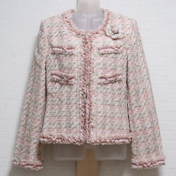ピンク系コサージュ付きツイードジャケット【M】 - ピンクハウス通販