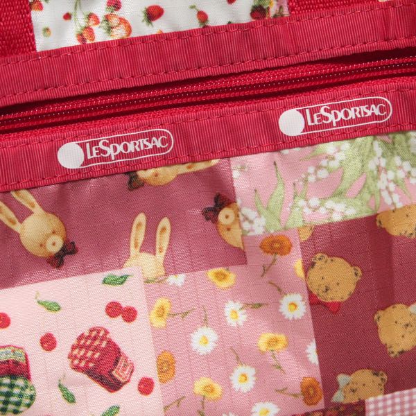 赤LESPORTSACコラボパッチワークpt2WAYミニボストンバッグ - ピンク