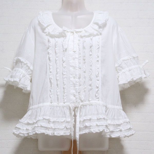 白ピコフリルローンオーバーブラウス - ピンクハウス通販｜リサイクル