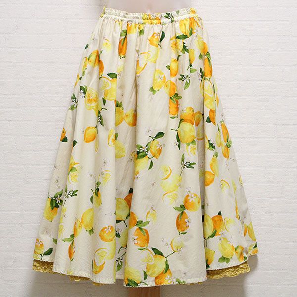 黄レモン&水玉プリントリバーシブルスカート - ピンクハウス通販