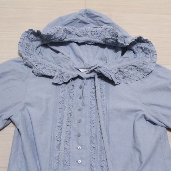 水色フード付きピコフリルチュニックワンピース - ピンクハウス通販