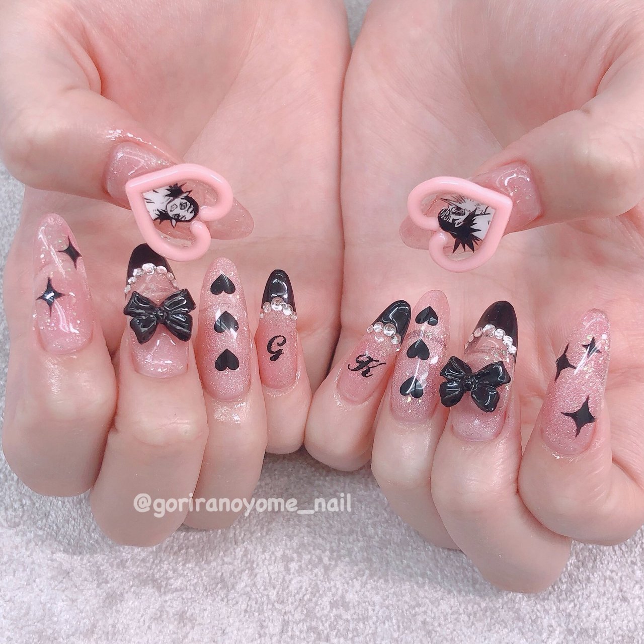 ハンド/ハート/痛ネイル/リボン/ロング - NAILSALON 710-ﾅﾅｲﾁｾﾞﾛ-の