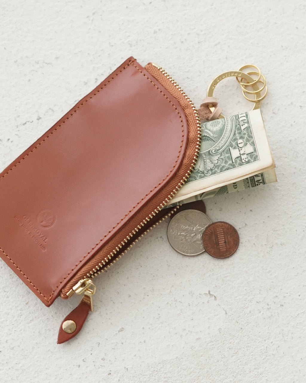 GLENROYAL ジップド キーケース カードポケット付き ZIPED KEY CASE