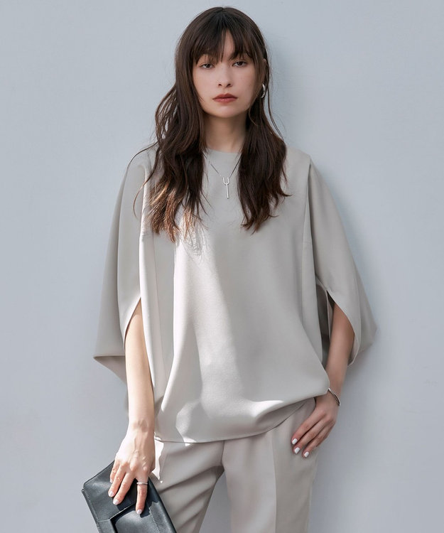 接触冷感・UVケア・速乾・洗える】 FluidBackSatin ドルマンスリーブ