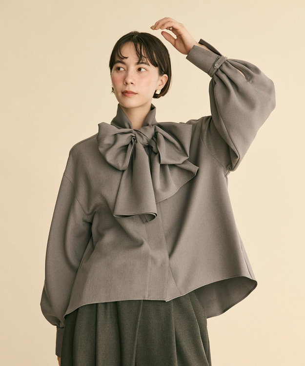 洗濯機可】ビックリボンパウダリーブラウス / #Newans | ファッション