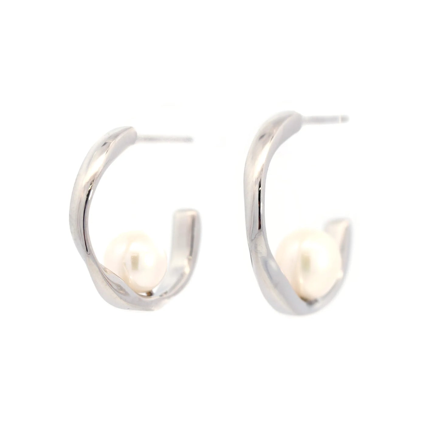 crossfor公式】ハーフフープピアス パール サージカルステンレス製