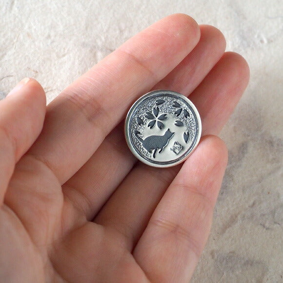 エス 桜×猫 透かし彫り シルバーコンチョ [S-CO-05] — クラフトカフェ