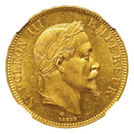 フランス ナポレオン3世(1852-1870) 100フラン金貨 1866(BB