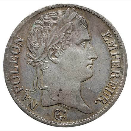 黒*グ様 1822年フランスルイ18世 5フラン 銀貨 フランス 1847年 5