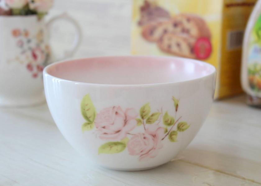 イマン ダイアナローズ 陶器 ボール － フレンチカントリーのバラ柄