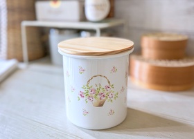 ホーローリビングダスト缶 大 ホーローリビングダスト缶 大