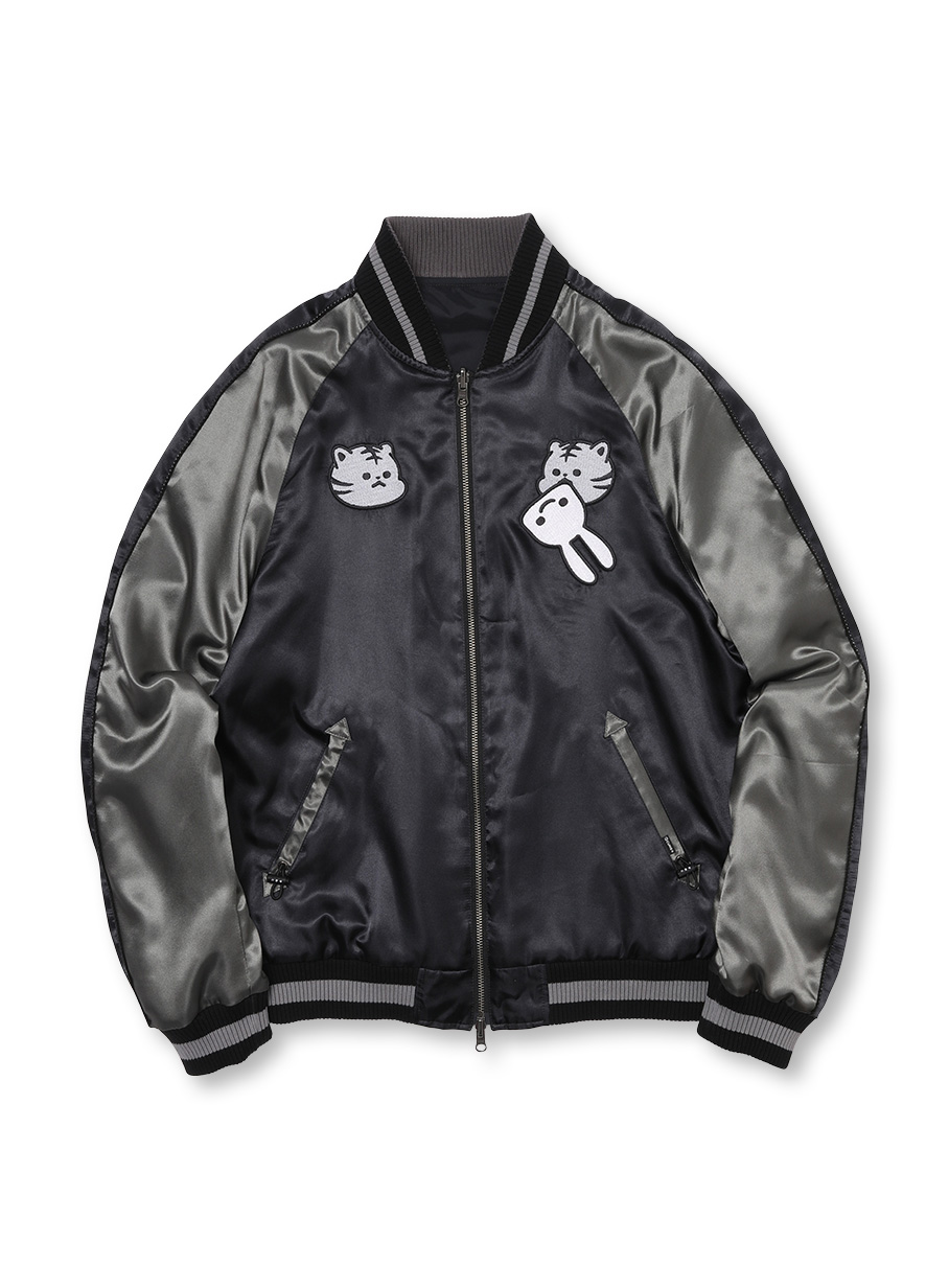 上向きとらちゃんのリバーシブルスカジャン｜ウサギがいる｜CUNE