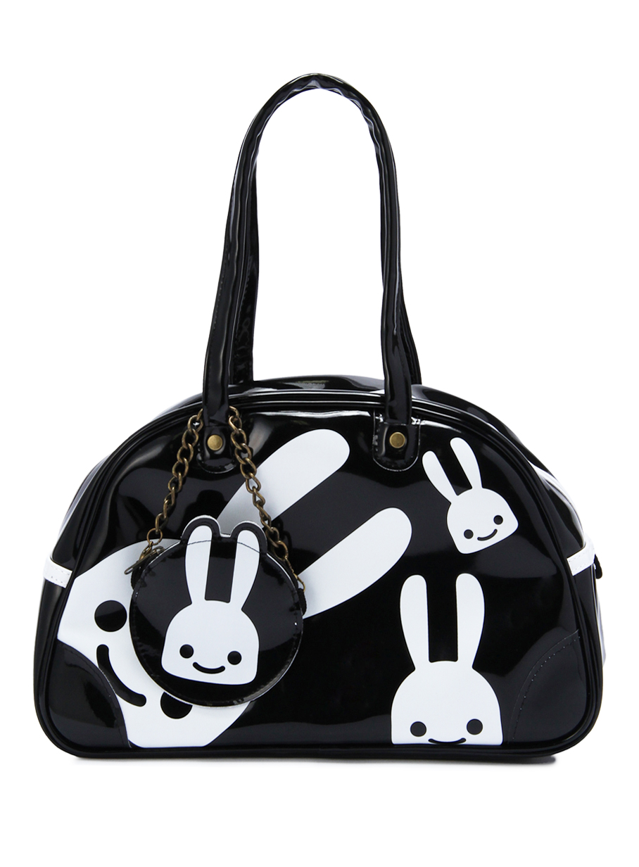 ポーチ付きエナメル ボストンバッグ 復刻版｜ウサギがいる｜CUNE