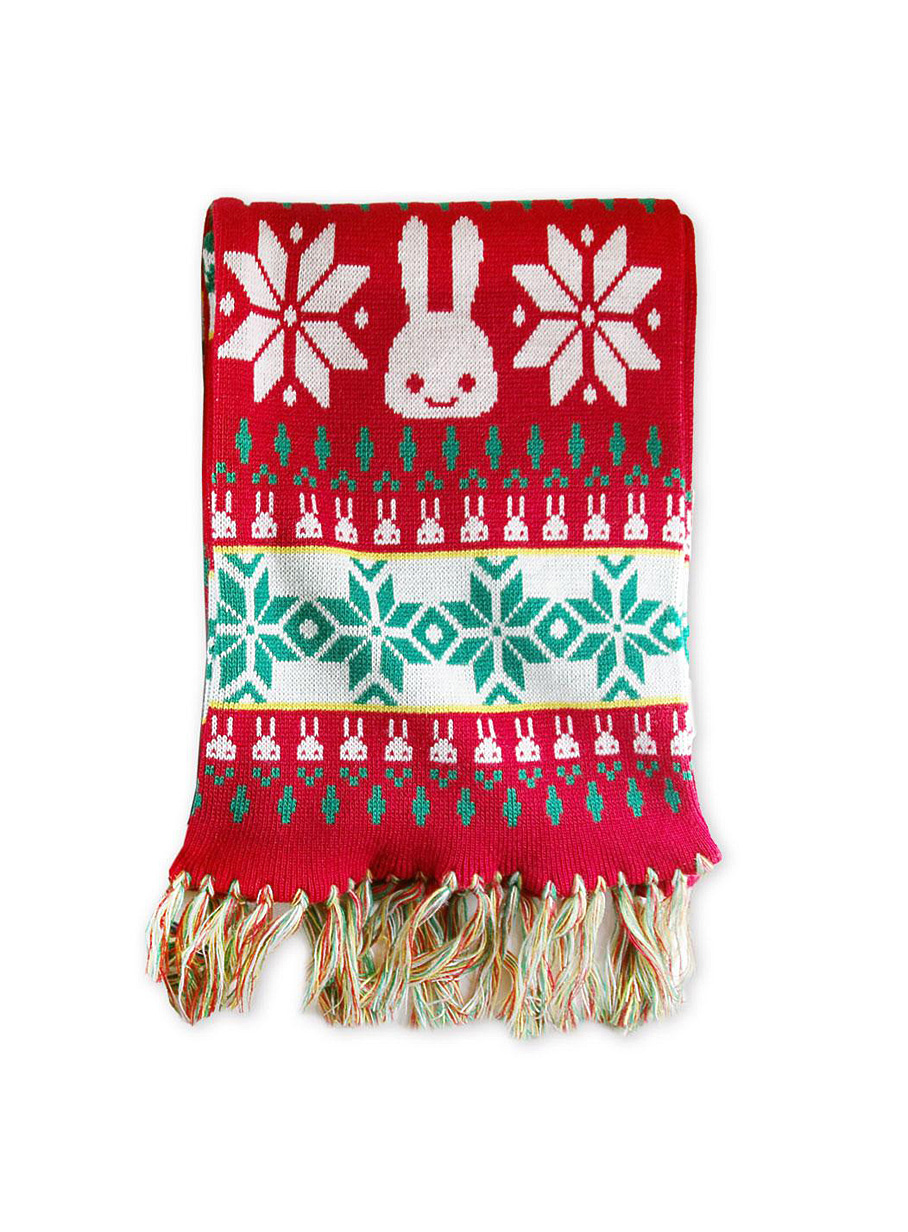 雪柄マフラー｜ウサギがいる｜CUNE ONLINE STORE