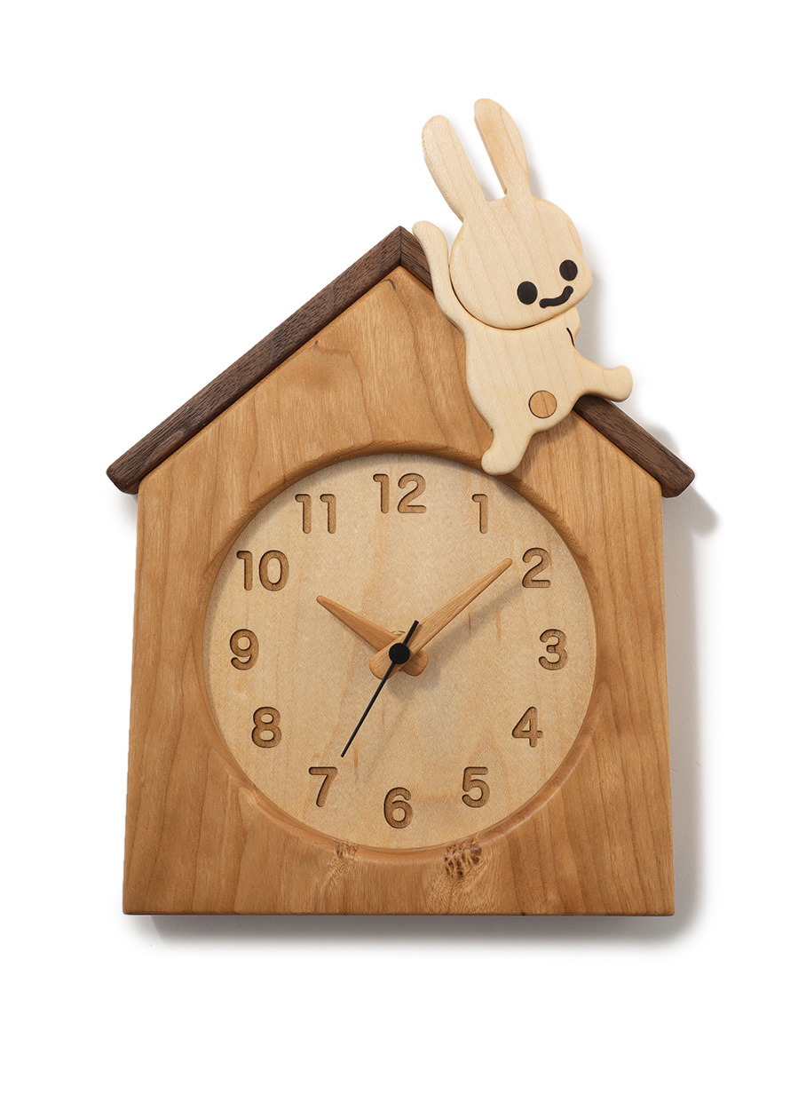 木の置き時計｜ウサギがいる｜CUNE ONLINE STORE