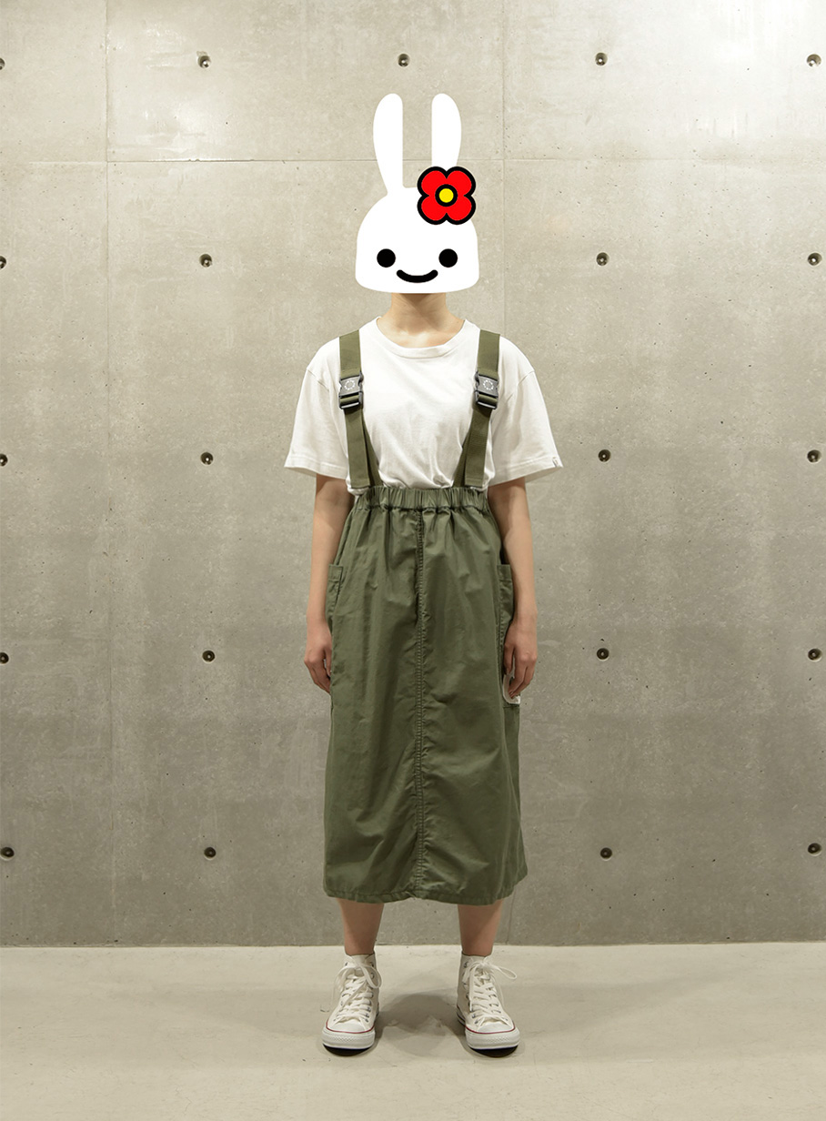 CUNE DDDCショルダーストラップスカート ネイビー DDDCショルダー