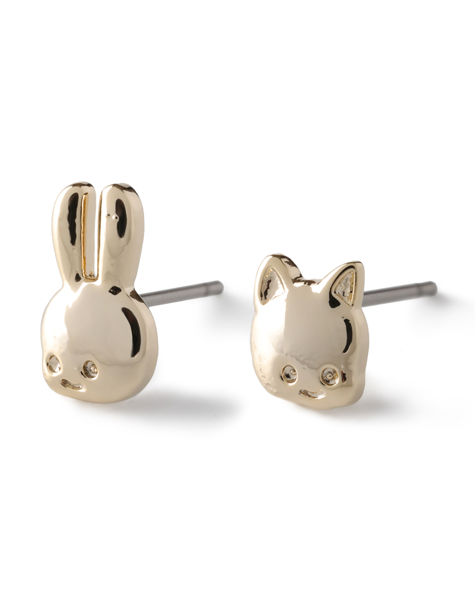 うさちゃんとねこちゃんの顔ピアスセット｜ウサギがいる｜CUNE ONLINE