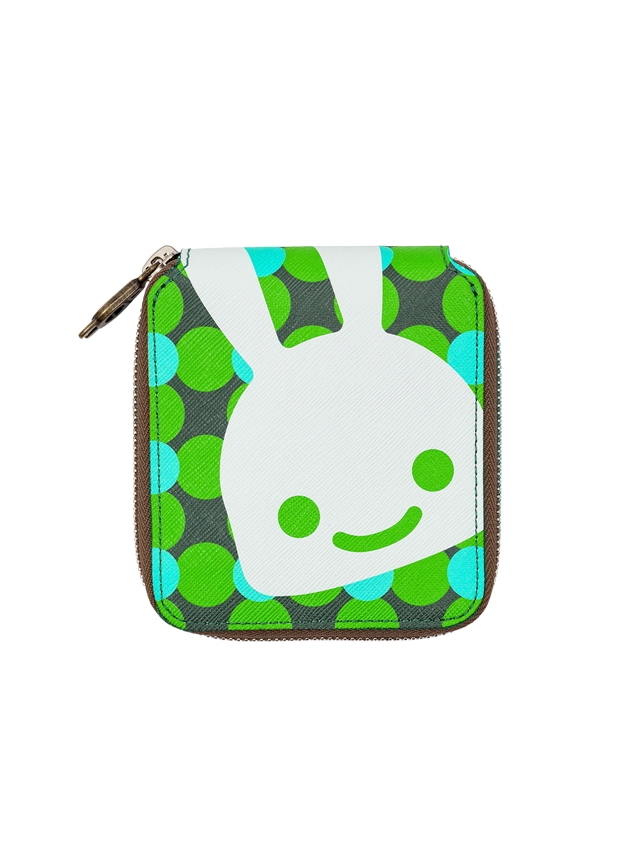 ドット二つ折りラウンドジップウォレット｜ウサギがいる｜CUNE ONLINE