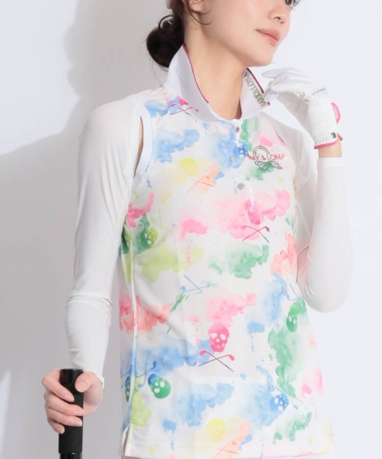 マーク＆ロナ ML アシメロゴプリント2WAYボレロ型アームカバー