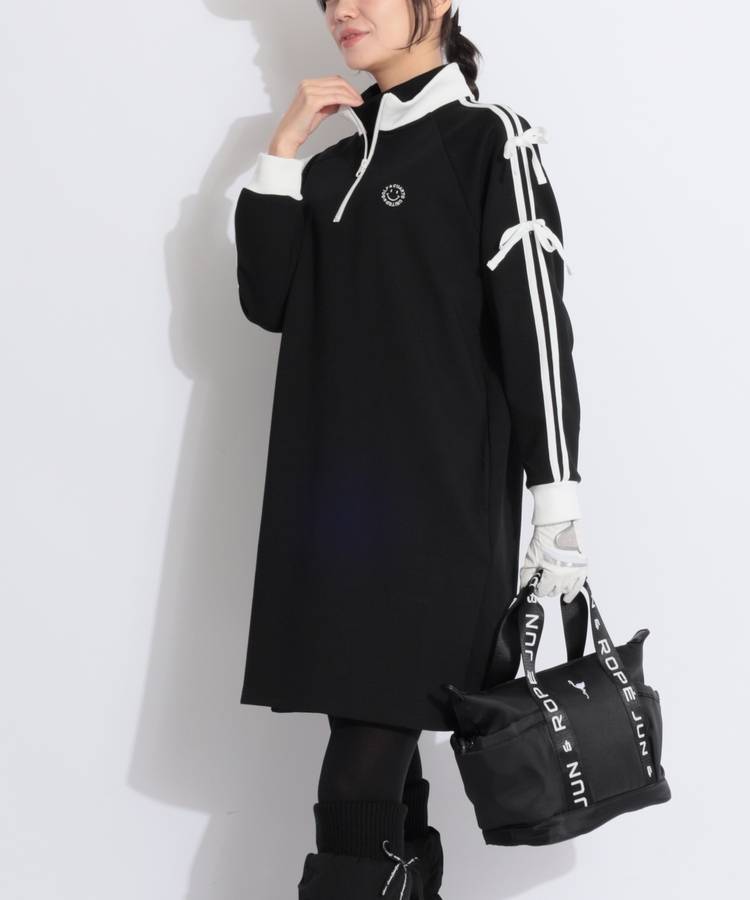 cuarto united フード付きスウェットシャツとスカートセット ブラック