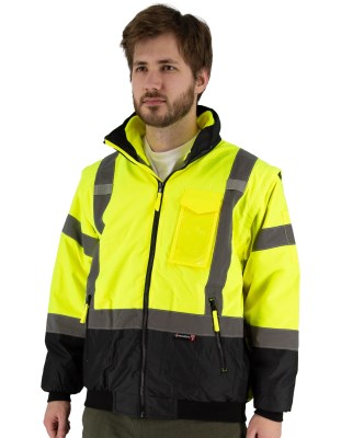 High Visibility 8-in-1 Waterproof Jacket with High Visibility