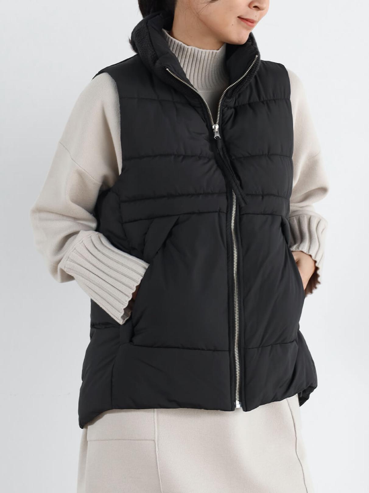 ヤマダヤ スコットクラブ ダウンベスト ブラック フード付き ジップ