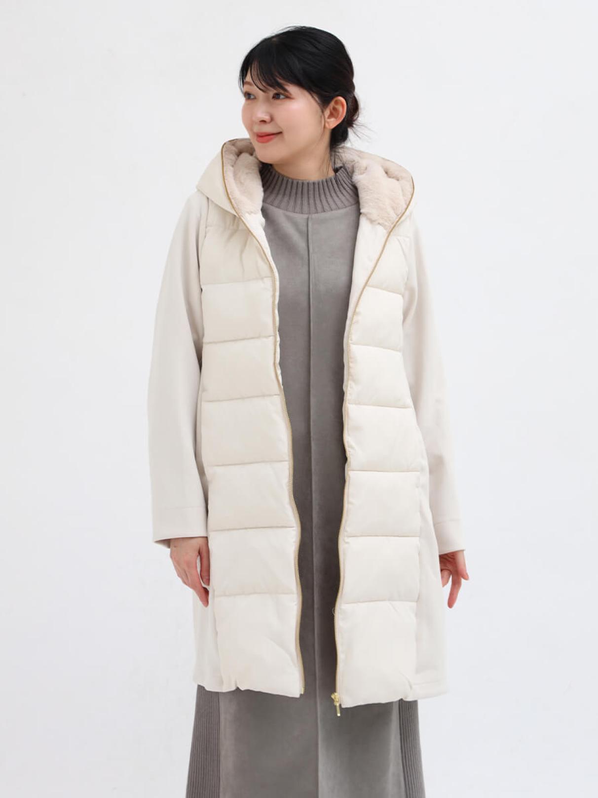 フェイクファーフードロングコート - MEDOC original - SCOTCLUB