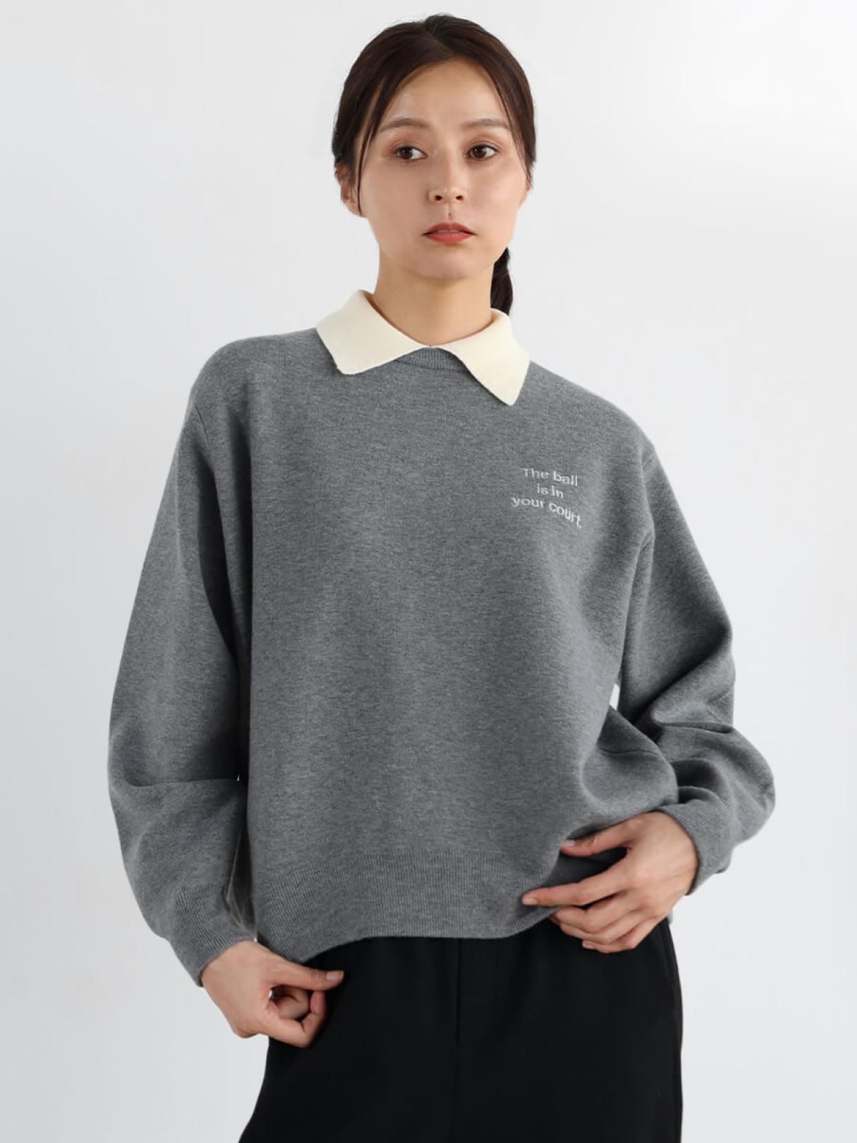 刺繍デザインポロニット - CLOVE - CLOVE｜YAMADAYA STORE