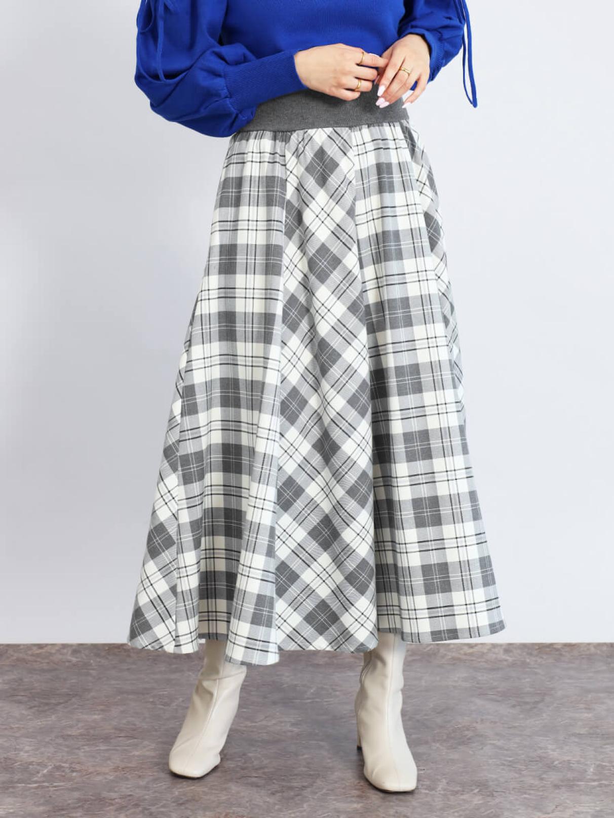 ジ*き様 ジェーンマープル 2025AW タータンチェックフレアスカート