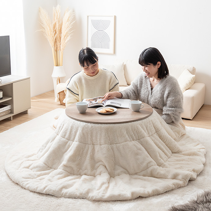 g350021]【円形:天板 68cm】こたつ&掛け布団2点セット こたつセット