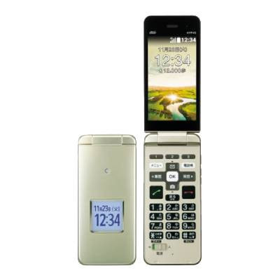 au かんたんケータイ ライト KYF43 シャンパンゴールド|中古ガラケー