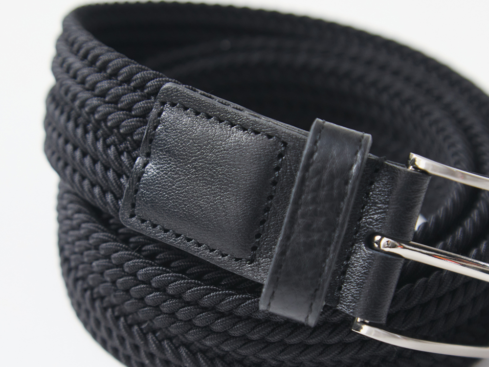 熟成ラバーメッシュベルト with トスカーナレザー/ブラック