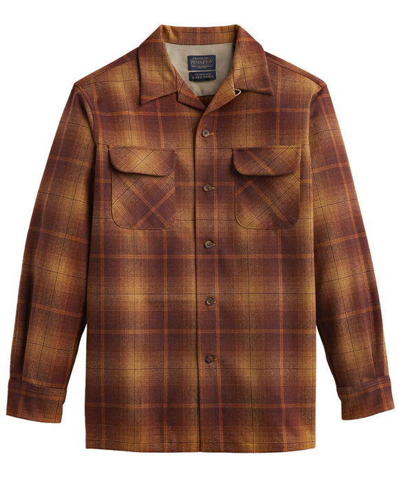 Pendleton Men's Wool Board Shirt - Gold/Rust Ombre Plaid — Dave's