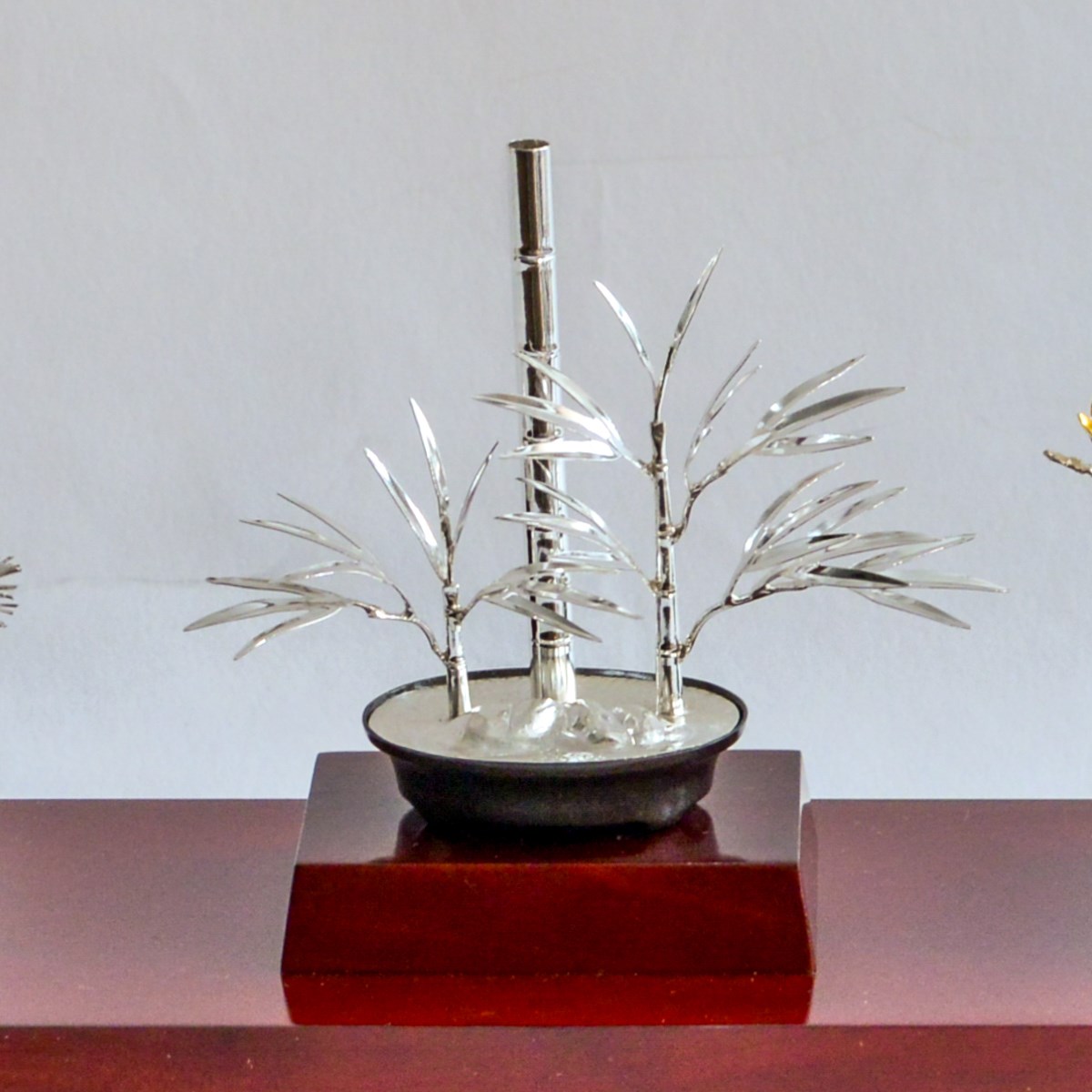 送料無料】 銀製 盆栽 松竹梅 3点セット 特小 / 高級 コレクション