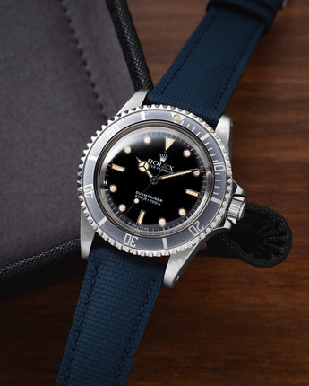 Navy Sailcloth Signature Strap - Handcrafted Leather Watch Strap