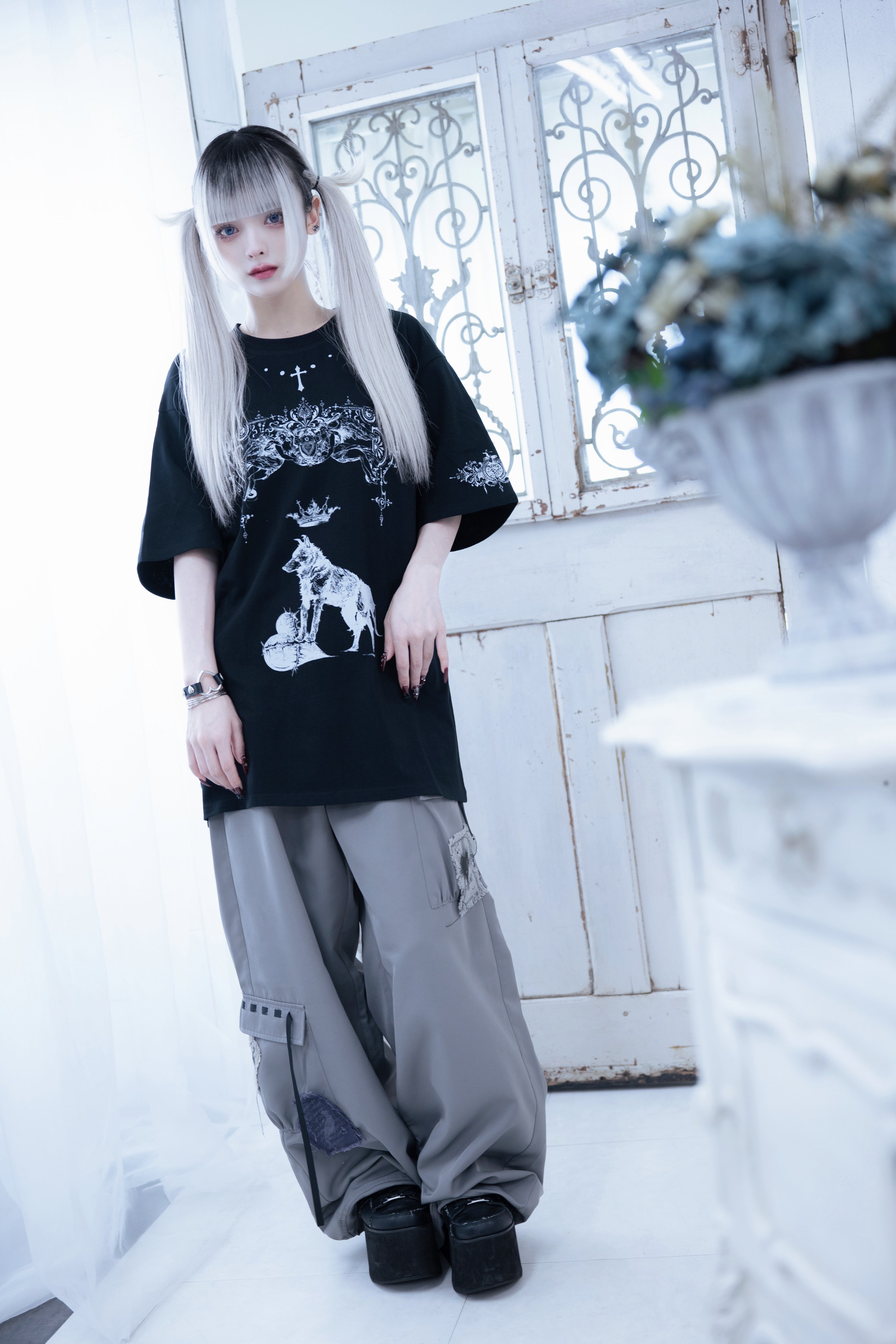 dd patchwork cargo pants gray