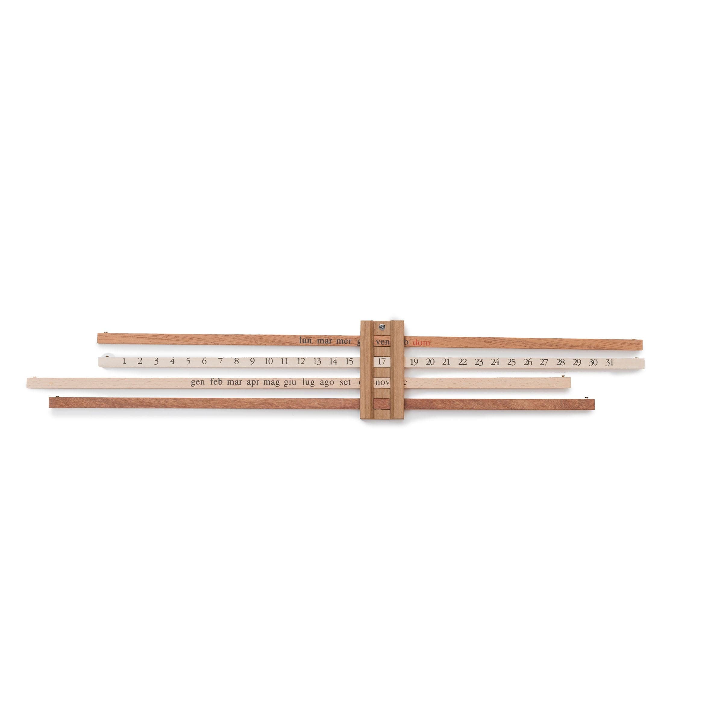 Wood Perpetual Calendar BILANCIA Set of Two by Enzo Mari for